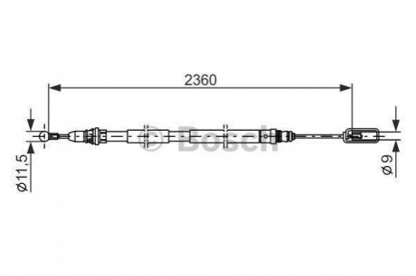 1987477714 BOSCH BOSCH CITROEN трос ручн.гальма прав.C8 02-