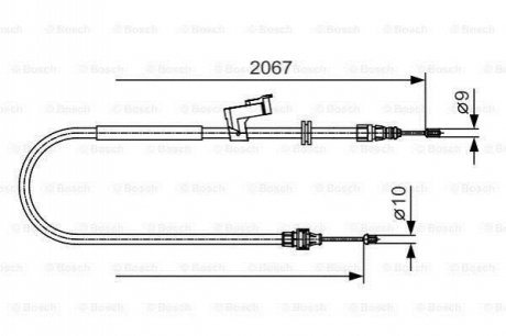 1987482134 BOSCH BOSCH трос гальм. задн. прав. FORD GALAXY