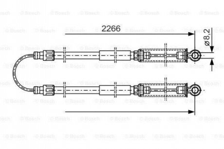 1987482047 BOSCH BOSCH шланг гальм. передн. SEAT IBIZA -93