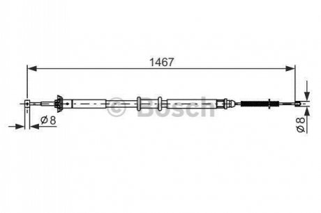 1987477972 BOSCH BOSCH FIAT трос ручного гальма Punto 03-