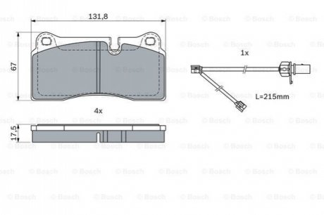 0986424061 BOSCH BOSCH VW колодки гальм. задні AUDI Q7 06-