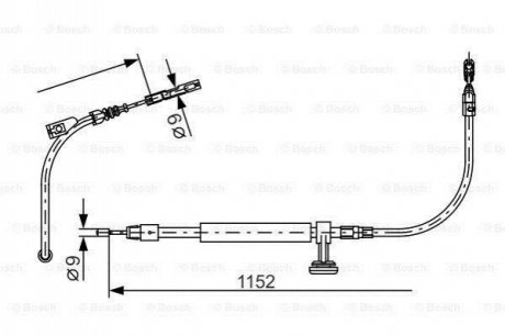 1987482332 BOSCH BOSCH DB трос ручн.гальма середній W204