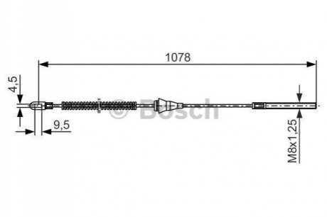 1987477310 BOSCH BOSCH OPEL трос гальма прав.Corsa B 93-