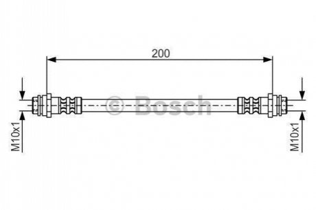1987476946 BOSCH BOSCH AUDI гальмівний шланг задн. А2 00-
