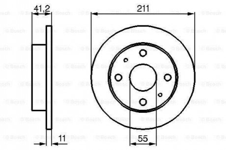 0986479119 BOSCH BOSCH диск гальм. передн. DAIHATSU CUORE