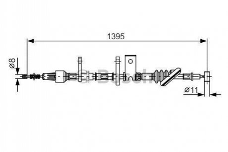 1987482089 BOSCH BOSCH трос гальм. задн прав. SUZUKI -99