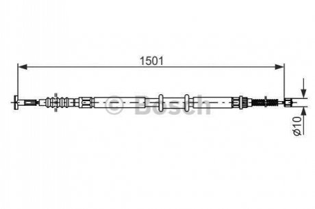 1987477969 BOSCH BOSCH трос гальм. лев. FIAT SIENA -12