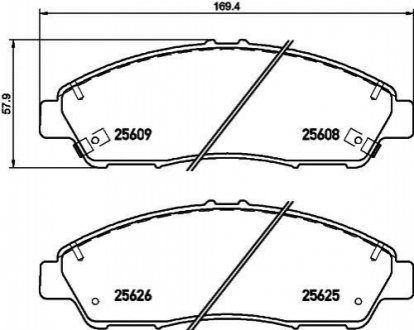 8DB355020-211 HELLA Гальмівні колодки Honda Pilot 07-15