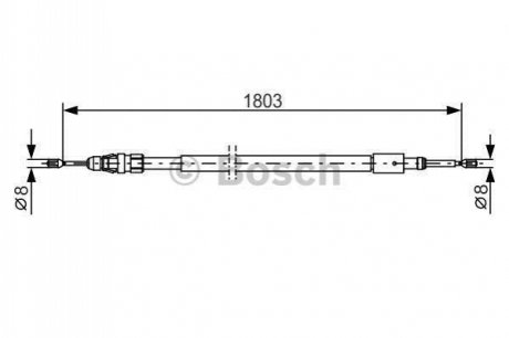 1987482317 BOSCH BOSCH трос ручного гальма прав. DS3