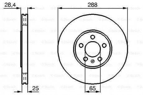 0986478619 BOSCH BOSCH VW гальмівний диск Passat 2.8