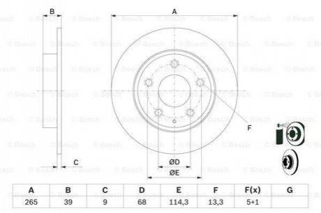 0986479E54 BOSCH BOSCH диск гальм. задн. MAZDA 3 -19