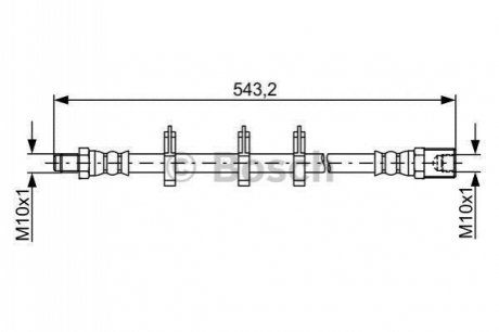 1987481848 BOSCH BOSCH шланг гальм. задн. IVECO 04-