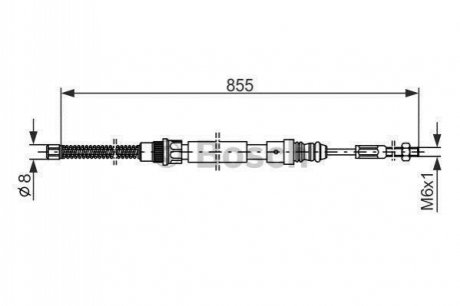 1987477148 BOSCH BOSCH PEUGEOT трос гальма 405 87-