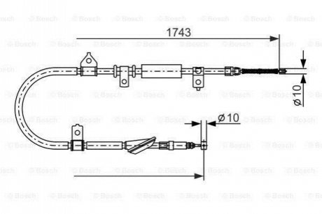 1987477887 BOSCH BOSCH трос гальм лів. Rover 200