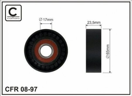 08-97 CAFFARO Натяжний ролик Fiat 1.4 09->