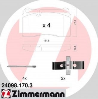 24098.170.3 ZIMMERMANN Комплект гальмівних колодок