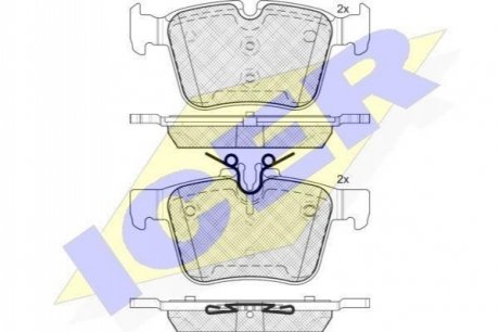 182214 ICER Комплект гальмівних колодок (дискових)