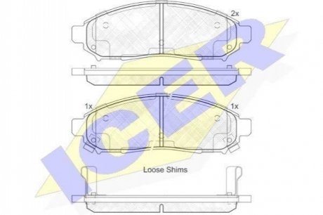 182003-200 ICER Комплект гальмівних колодок (дискових)