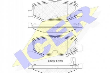 181909 ICER Комплект гальмівних колодок (дискових)