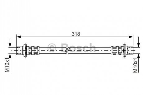 1987481062 BOSCH BOSCH TOYOTA шланг гальмівний задній (бараб.) YARIS, YARIS VERSO 99- -