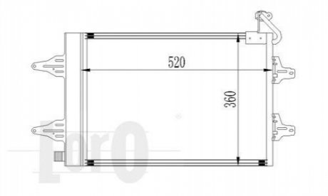 053-016-0015 DEPO Радіатор кондиціонера Skoda Fabia/Roomster/VW Polo 1.0-2.0/1.4-1.9D 99-