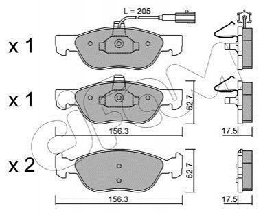 822-082-0 CIFAM Гальмівні колодки перед. Fiat Bravo/Marea 96-02 (ATE) (156,3x52,6x17,6)