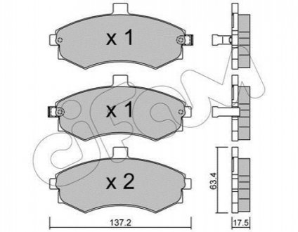 822-504-0 CIFAM Колодки гальмівні пер. Matrix/Lavita/Elantra/Lantra/Coupe/Cerato 98-10