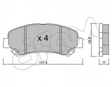 822-792-0 CIFAM Гальмівні колодки перед. QASHQAI I/QASHQAI II/ X-TRAIL 1.5D-2.5 07-