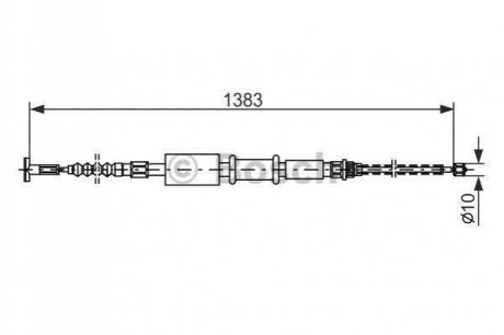 1987477826 BOSCH BOSCH FIAT трос ручного гальма задн. прав. Brava, Bravo 1,6-1,8-DS