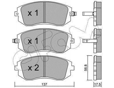 822-500-0 CIFAM Гальмівні колодки перед. Subaru Impreza 02-/Forester 02- (akebono)