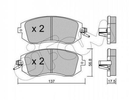 822-500-1 CIFAM Гальмівні колодки перед. Subaru Impreza 02-/Forester 02- (akebono)