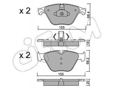 822-918-0 CIFAM Гальмівні колодки перед. BMW 5 (F10) 10- (ATE) (155,1x68,5x18,9)