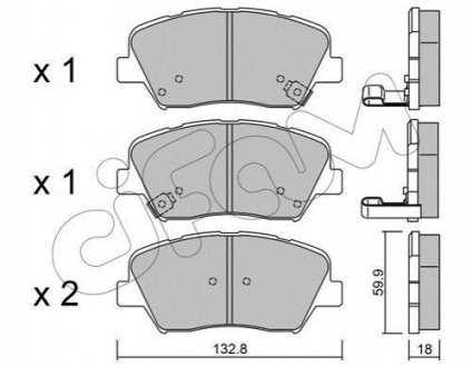 822-1026-0 CIFAM Гальмівні колодки перед Hyundai Genesis/KIA Carens 1.7-3.0 10-