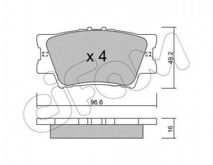 822-749-0 CIFAM Гальмівні колодки зад.TOYOTA CAMRY/RAV4 III/RAV4 IV 2.0-3.5 06-