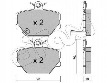 822-341-0 CIFAM Колодки гальмівні перед. City Coupe/Crossblade/Fortwo (98-14)