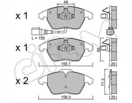 822-548-0 CIFAM Колодки гальмівні перед. A1/A3/Altea/Beetle/Caddy/Up (04-21)