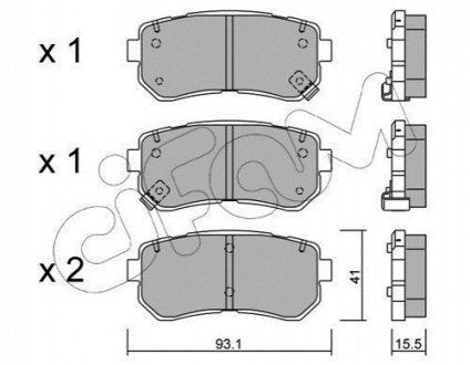 822-725-0 CIFAM Колодки гальмівні задн. Accent/Ceed/Cerato/Creta/i20 (05-21)