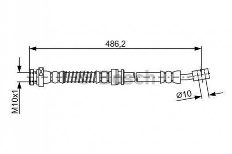 1987481872 BOSCH BOSCH HYUNDAI шланг гальмівний передній прав. TRAJET 00-