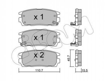 822-779-0 CIFAM Гальмівні колодки зад. Chevrolet Captiva 06- (akebono)