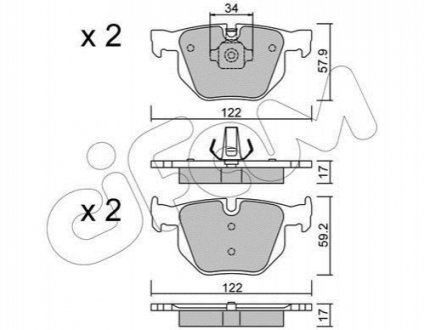 822-644-4 CIFAM Колодки гальмівні задн. X F16/X F15/X E71/X E70 06-19