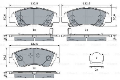 0986494760 BOSCH BOSCH HYUNDAI гальмівні колодки передн.Elantra,Matrix