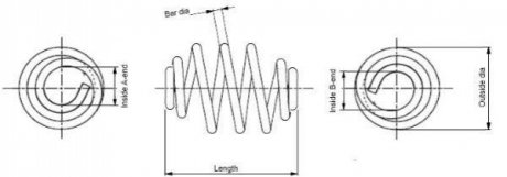 SN2194 MONROE MONROE VW пружина задня L=254mm Sharan 1.9TDI/2.0 95-