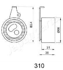 BE-310 JAPANPARTS JAPANPARTS MAZDA ролик натяжить.E2200 SA,SB,SR, 84-