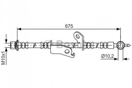 1987481657 BOSCH BOSCH TOYOTA шланг гальм. передн. прав. AVENSIS 08-