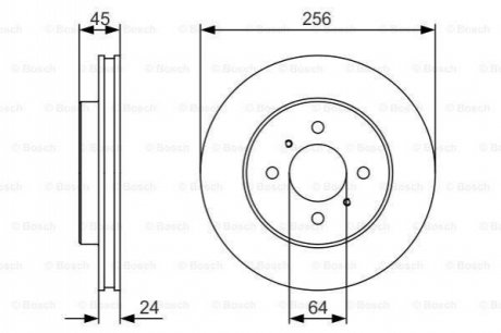 0986479R18 BOSCH BOSCH диск гальм. передн. MITSUBISHI LANVER 1.8 -03