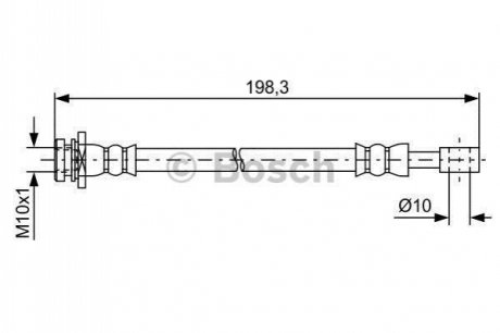 1987481630 BOSCH BOSCH SUZUKI шланг гальмівний задн. SX4 06- (диск)