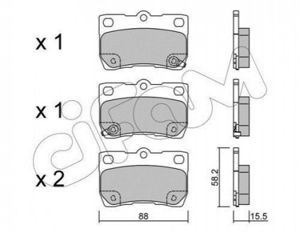 822-761-0 CIFAM Гальмівні колодки зад. Lexus GS 05-/IS 05- (NBK)