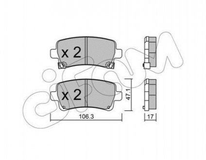 822-844-0 CIFAM Гальмівні колодки задні Opel Insignia 08- (TRW)