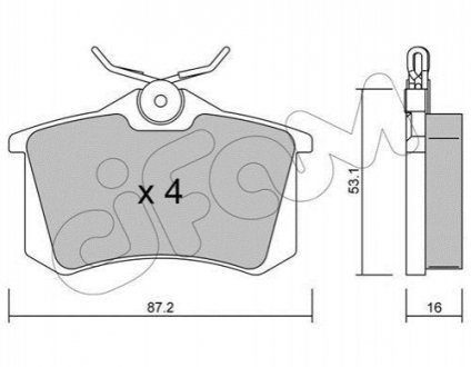 822-100-2 CIFAM Гальмівні колодки зад. Caddy/Golf/Octavia (TRW)