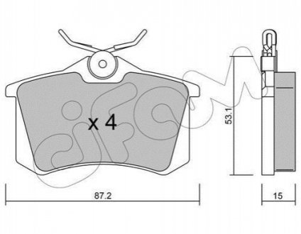 822-100-0 CIFAM Гальмівні колодки зад. Caddy/Golf/Octavia (TRW)